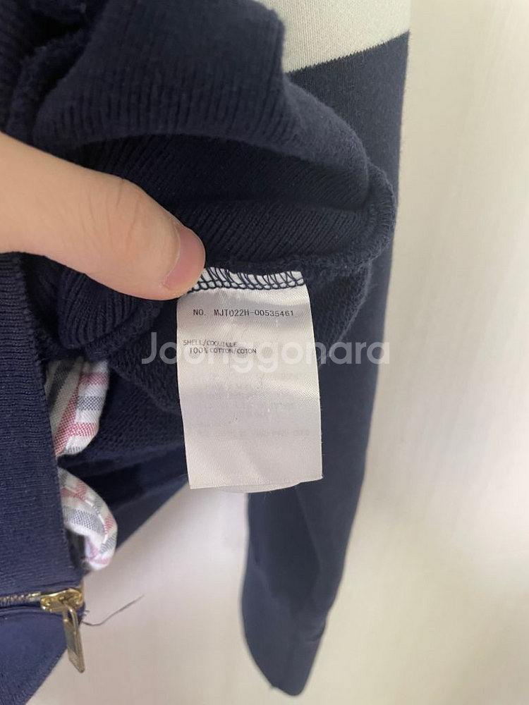 [4] 톰브라운 사선완장 금장 후드집업 네이비--6