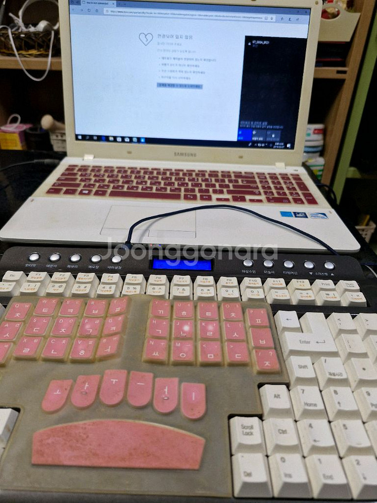 속기사 ZAVA FOS 핑크 키보드--3