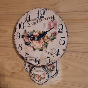 빈티지 프로방스 플라워 벽시계 새상품급
