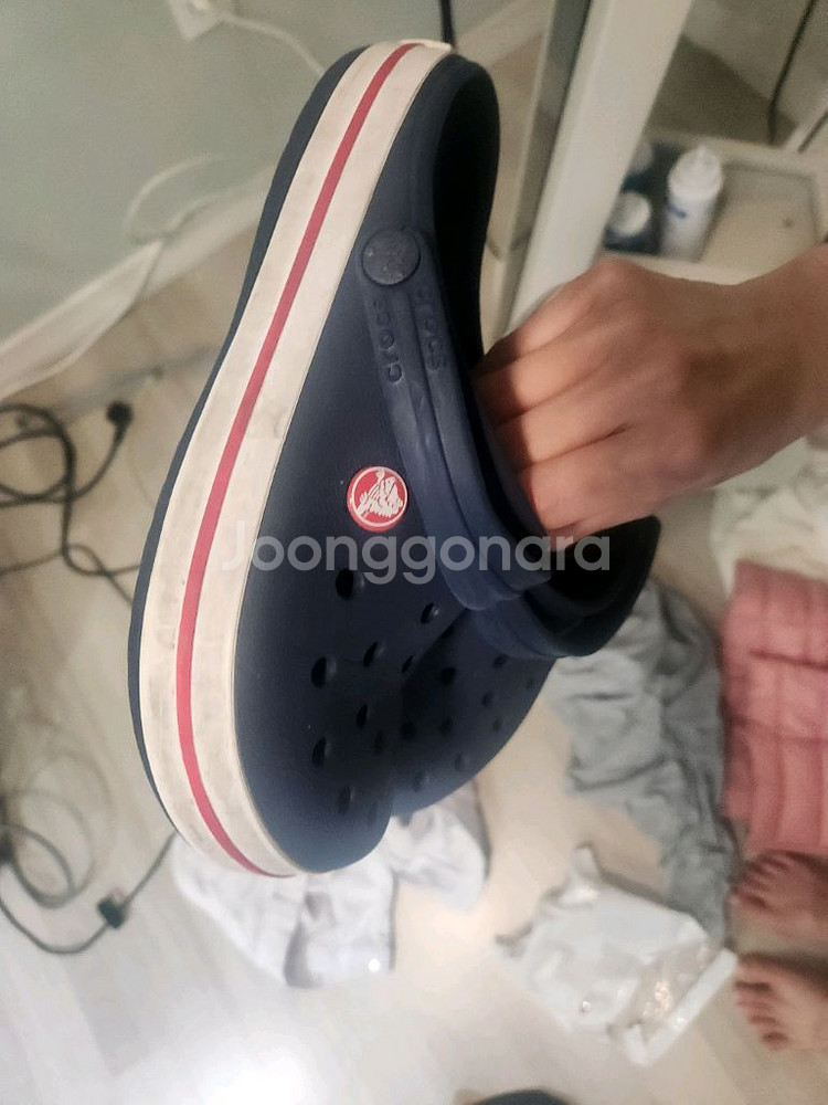 크록스 네이비 샌들 j5 240~245 정품--3