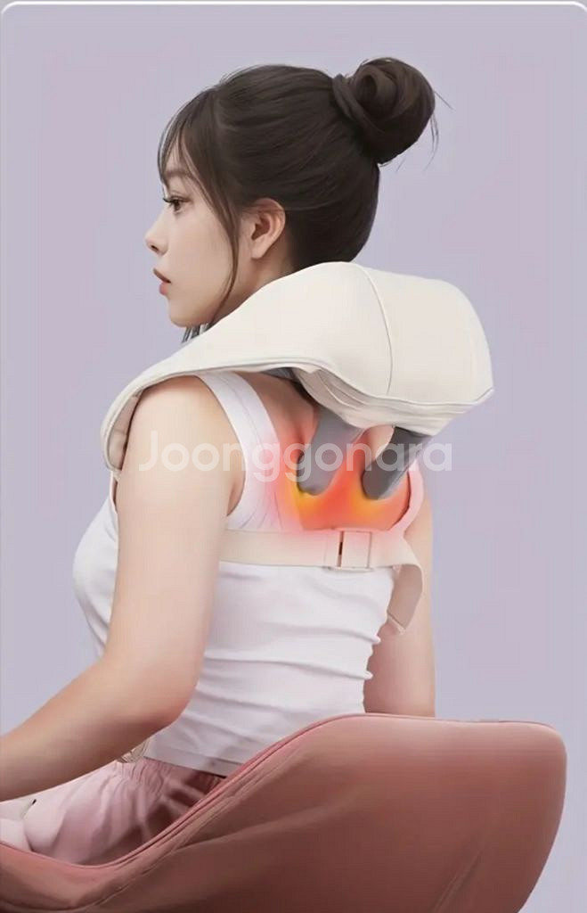 정품)무선 열기능 목/어깨 USB충전식 마사지 미개봉열--2