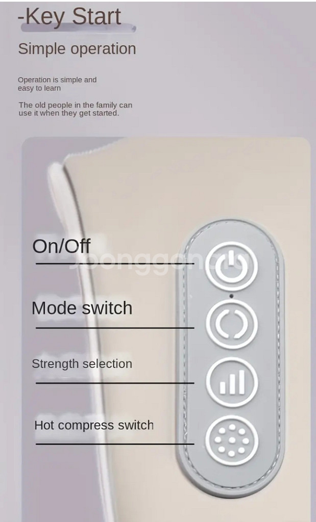 정품)무선 열기능 목/어깨 USB충전식 마사지 미개봉열--7