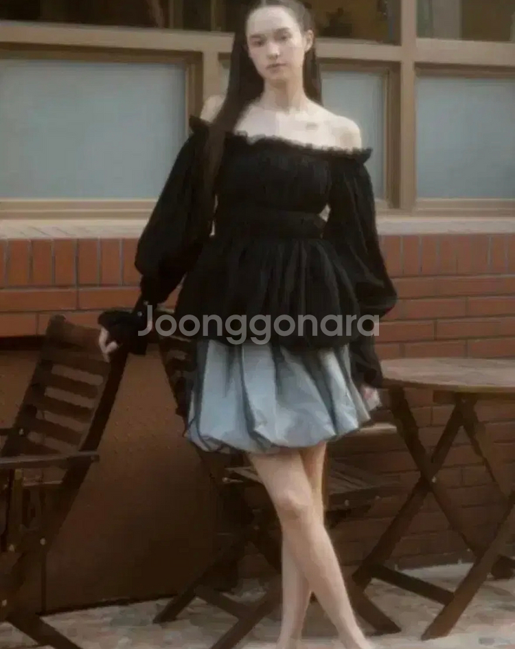 더티스 OFF SHOULDER POPLIN BLOUSE--0