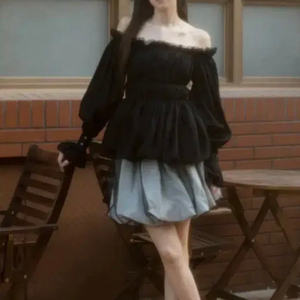 더티스 OFF SHOULDER POPLIN BLOUSE