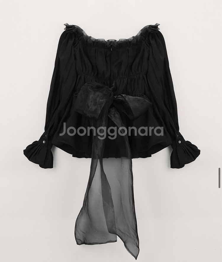 더티스 OFF SHOULDER POPLIN BLOUSE--4