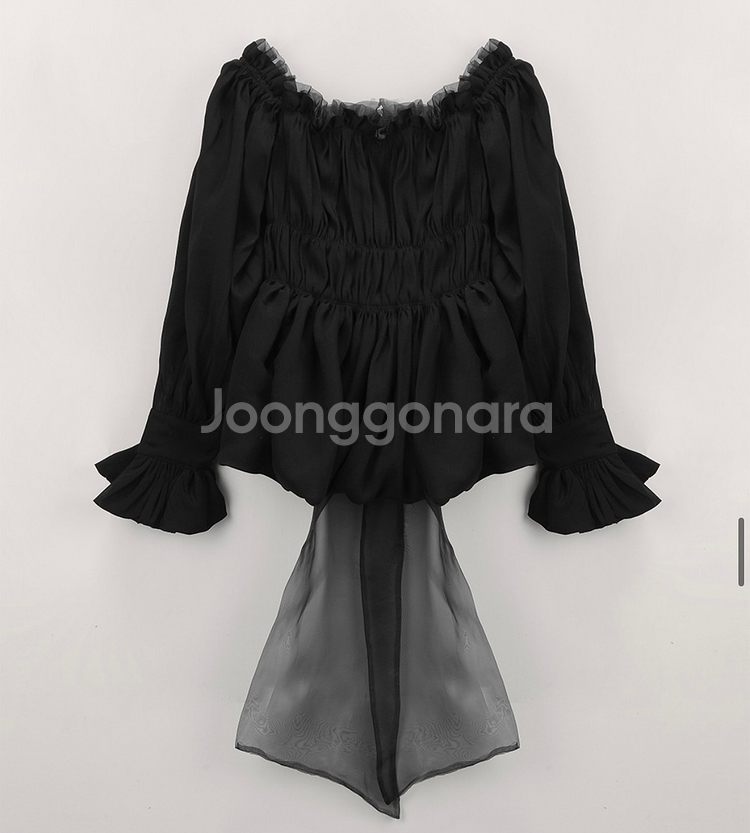 더티스 OFF SHOULDER POPLIN BLOUSE--3