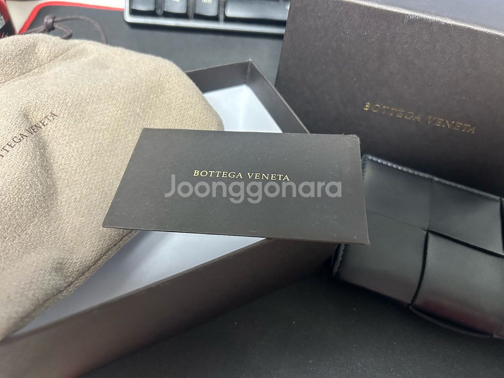 보테가 베네타 카드 케이스 램스킨 & 카프스킨 블랙--0