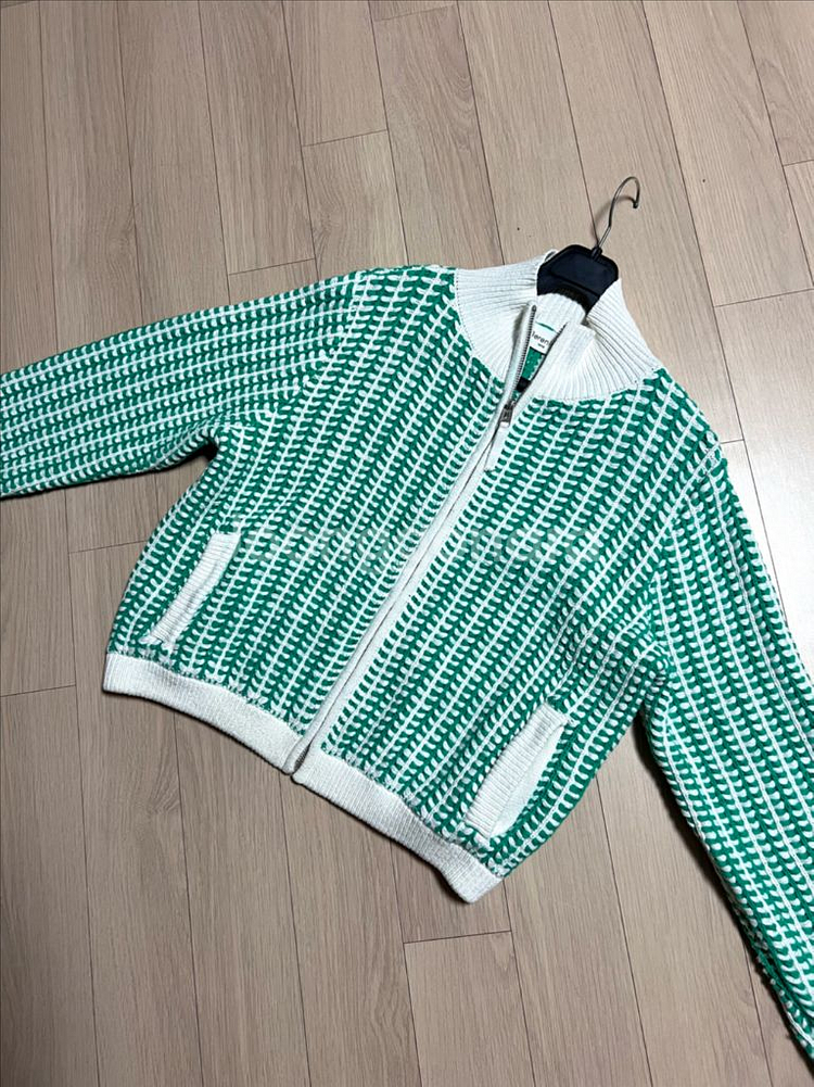 23 베르니스 하이넥 니트 집업 가디건 자켓 골프웨어--2