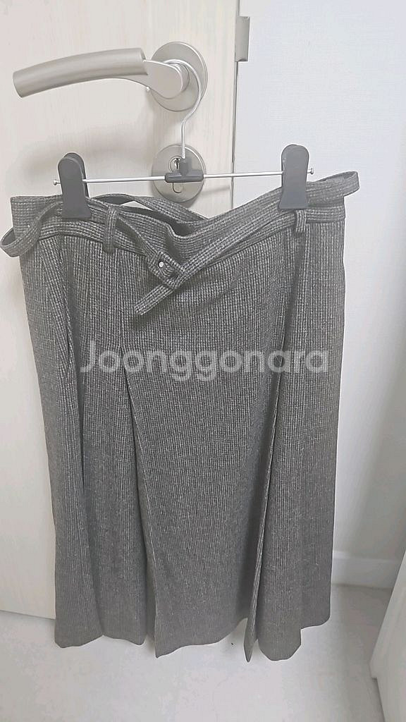 엘로주 Wool Pleats Skirt 그레이체크 s--1