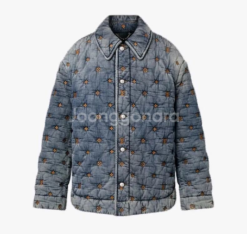 [3L]루이비통 패디드 데님 모노그램 오버셔츠 인디고--0