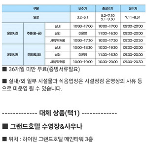 하이원 워터파크 이용권