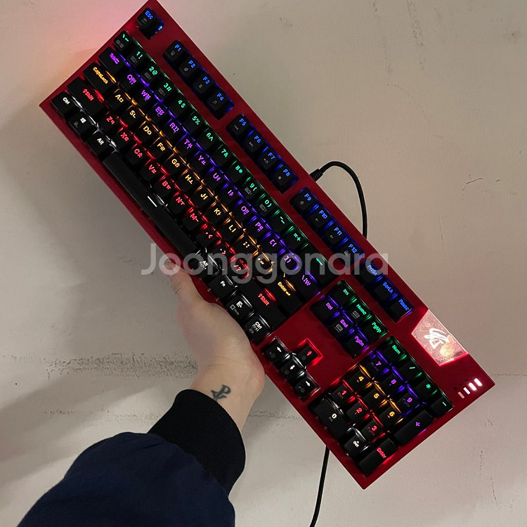 앱코해커 K660ARC 레드 키보드 마우스 헤드셋 스피--0