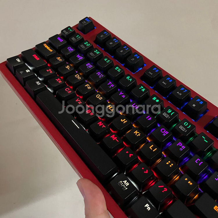 앱코해커 K660ARC 레드 키보드 마우스 헤드셋 스피--2