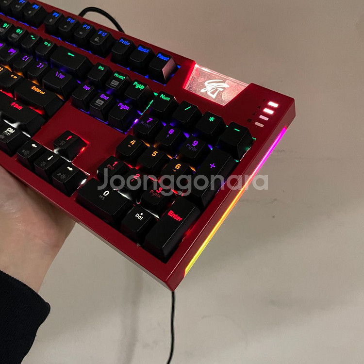 앱코해커 K660ARC 레드 키보드 마우스 헤드셋 스피--3