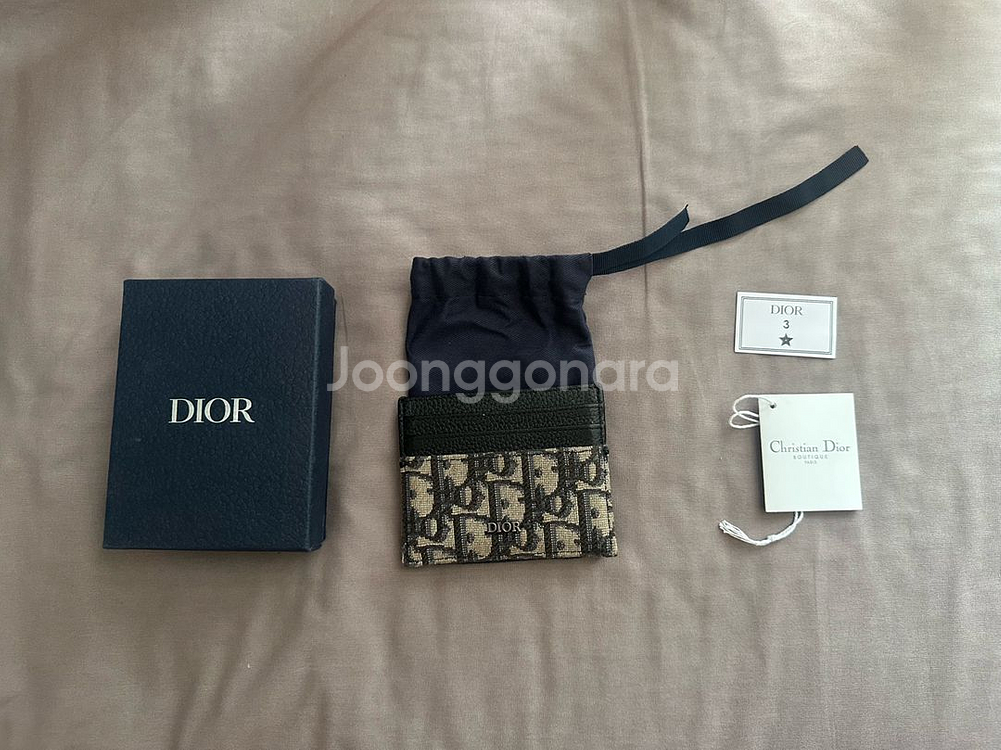 디올 오블리크 카드지갑 베이지--0