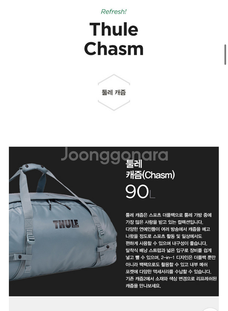 툴레 캐즘 THULE Chasm 90L 더플백--2