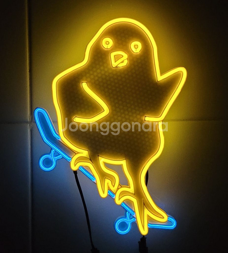 네온사인 병아리 스케이트보드 led 램프--0