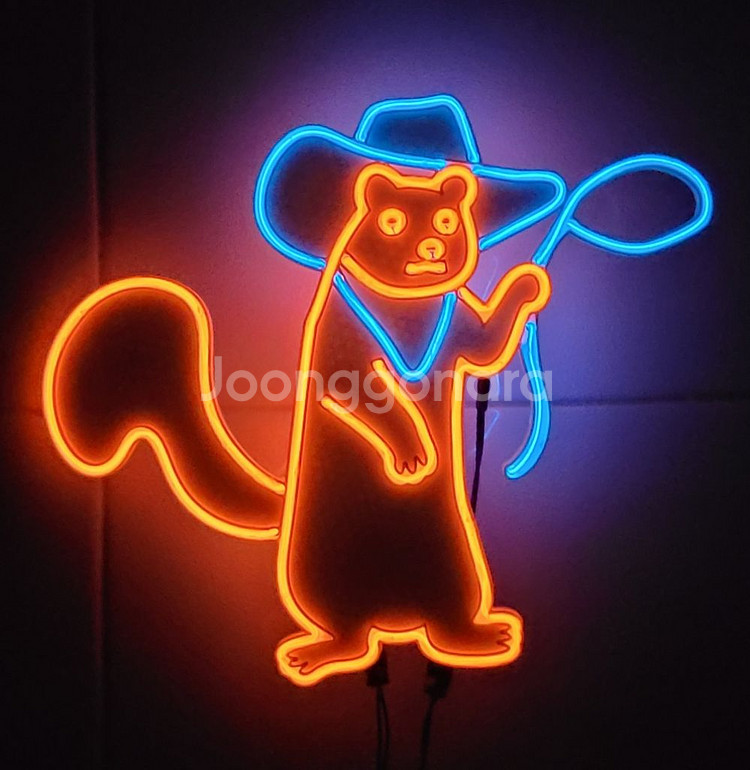 네온사인 다람쥐 카우보이 led 조명--0