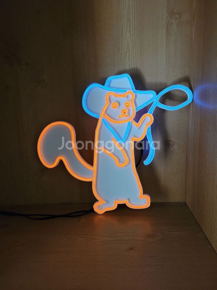 네온사인 다람쥐 카우보이 led 조명--4