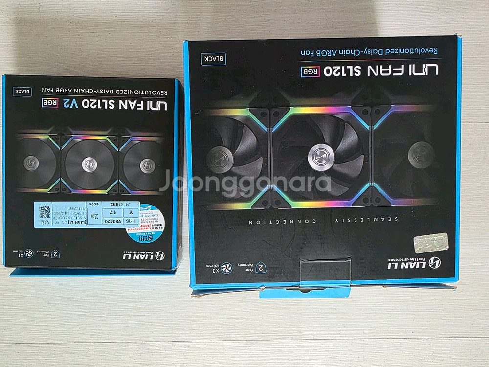 리안리 유니팬 sl120 블랙 3팩+1팩 팔아요--0