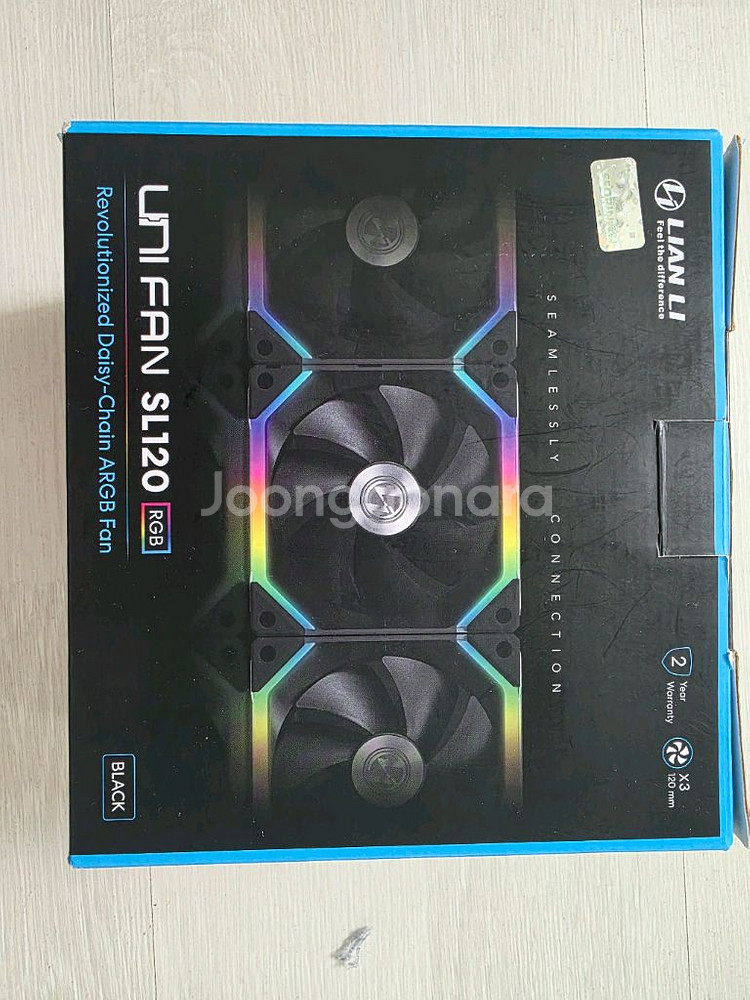 리안리 유니팬 sl120 블랙 3팩+1팩 팔아요--3