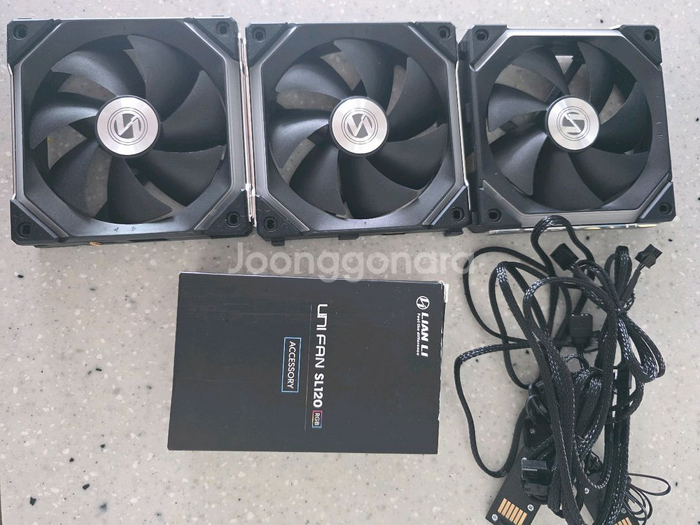 리안리 유니팬 sl120 블랙 3팩+1팩 팔아요--1