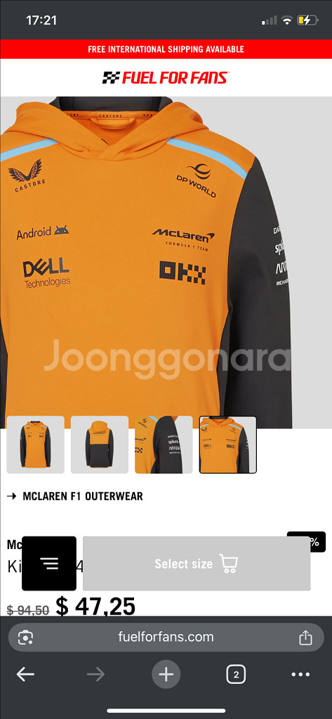 2024 맥라렌 F1 포뮬러 1 팀 후드티 키즈 사이즈--2