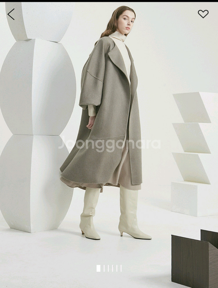 (새상품) 타임 캐시미어 퍼프커프스 코트--0