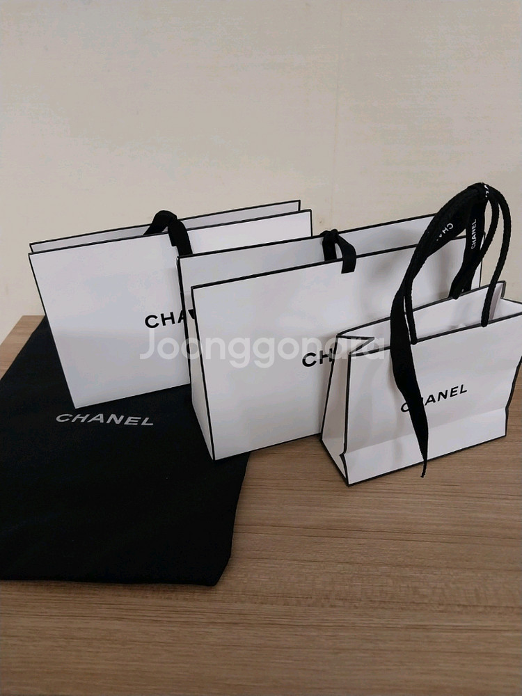 샤넬 미니쇼핑백, 종이가방,리본끈, 파우치 (일괄)--0