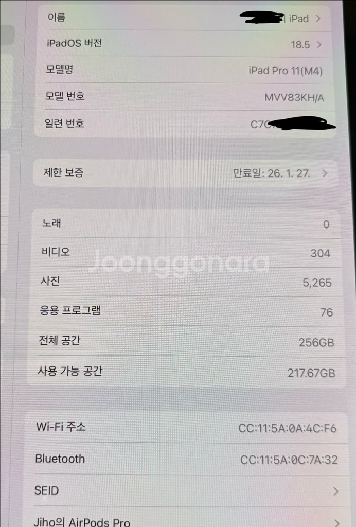 아이패드 프로 m4 256 WiFi 스페이스블랙--1