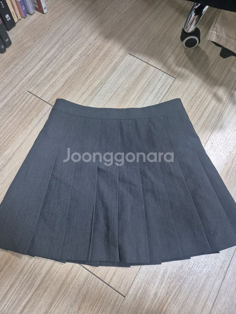 (스파오 라지(L) 플리츠 미니 스커트 그레--0