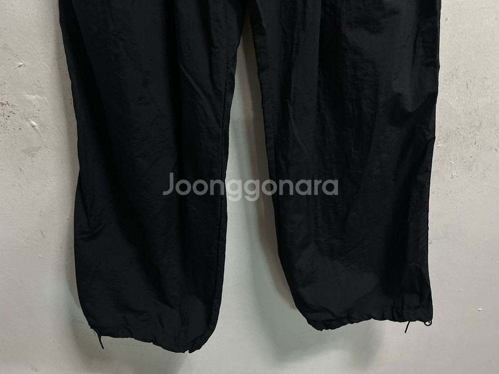 34 블랙 나일론 벌룬 밴딩 와이드팬츠 바지--4