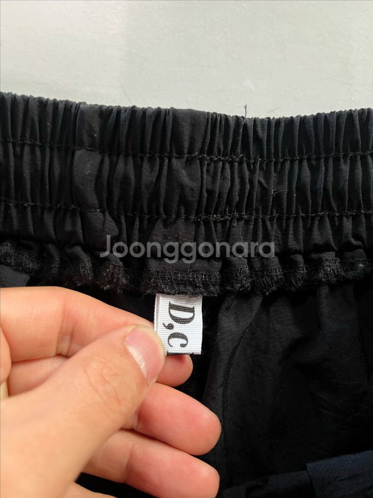 34 블랙 나일론 벌룬 밴딩 와이드팬츠 바지--2