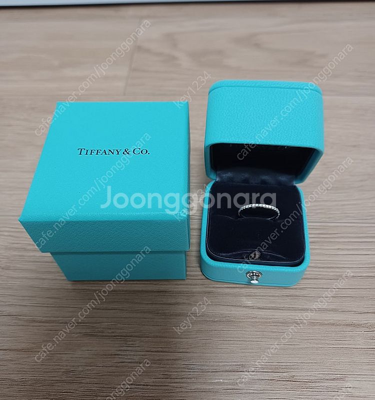 정바439만)티파니 메트로 풀다이아 플래티늄 반지--4