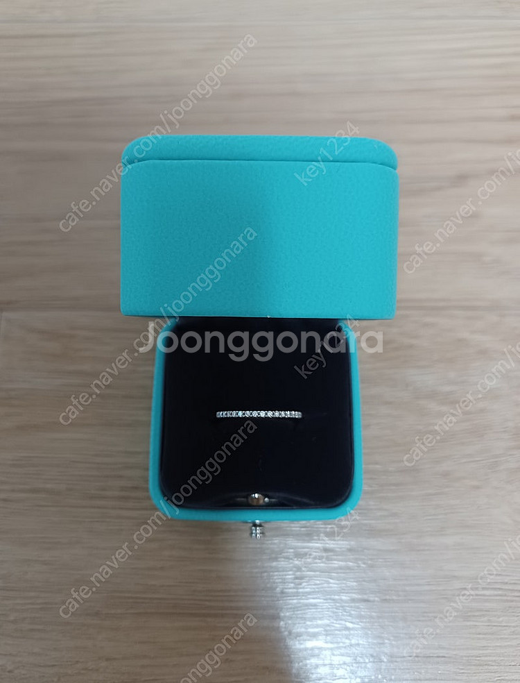 정바439만)티파니 메트로 풀다이아 플래티늄 반지--5