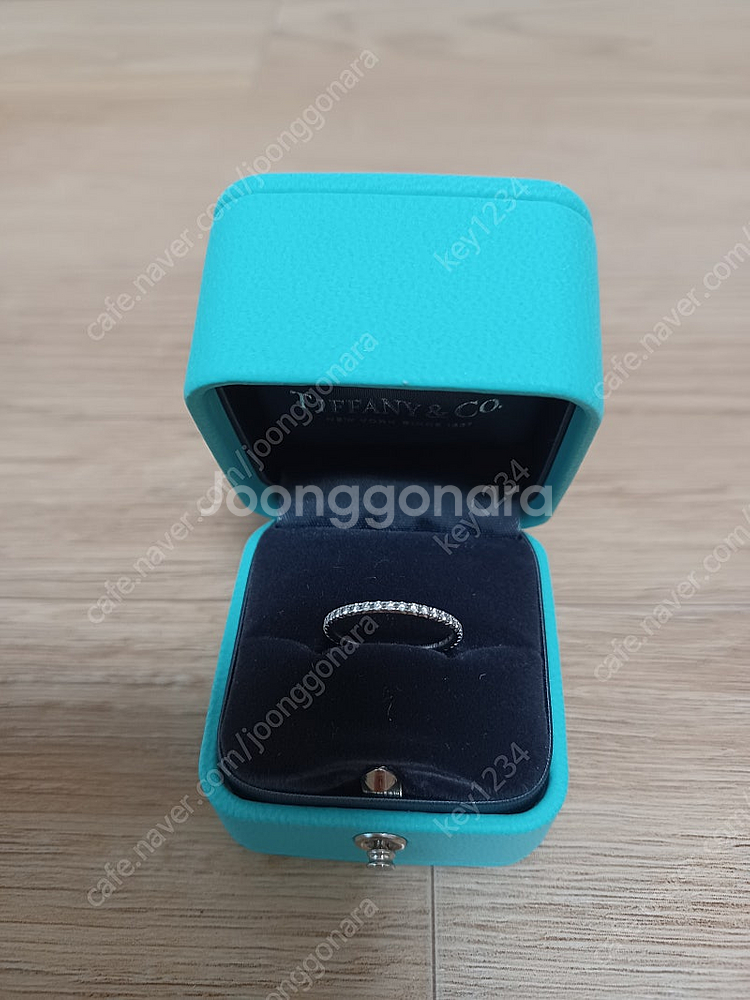 정바439만)티파니 메트로 풀다이아 플래티늄 반지--6