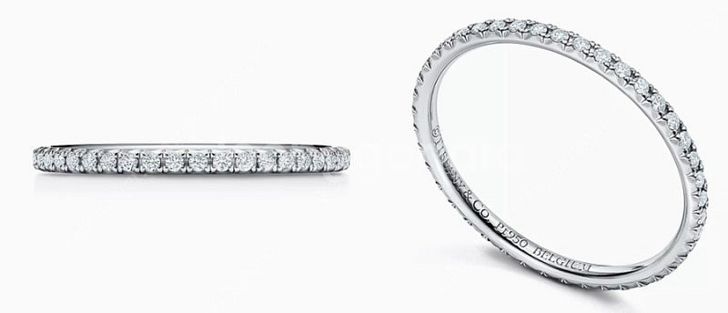 정바439만)티파니 메트로 풀다이아 플래티늄 반지--7