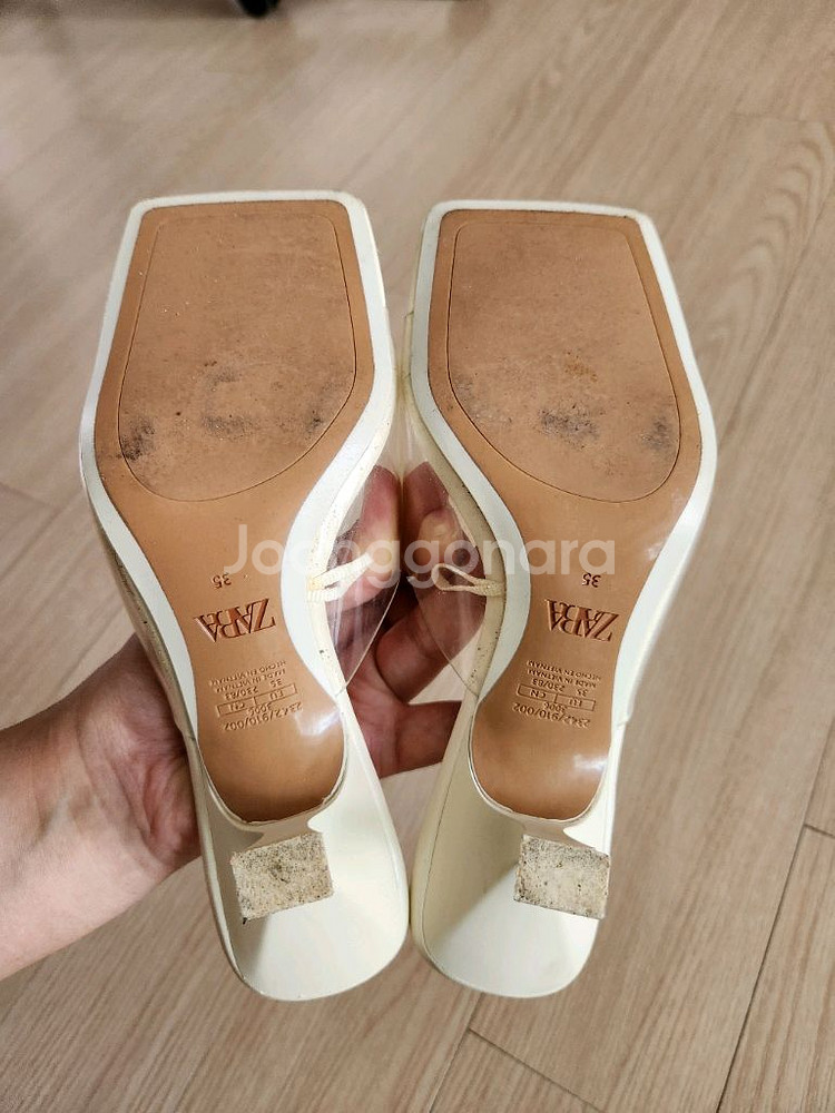 자라 투명젤리 크림색구두 여름하이힐구두 230--7