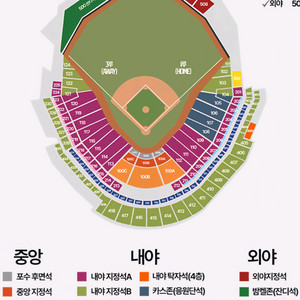 8/23 한화이글스 1루 내야지정석 4연석 단석 2연석