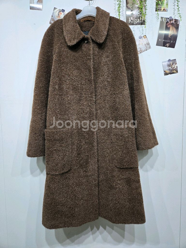 아이그너 브라운 털 코트 빈티지 스타일--0