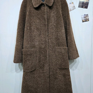 아이그너 브라운 털 코트 빈티지 스타일