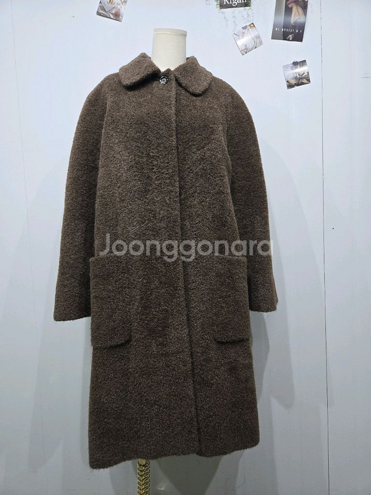 아이그너 브라운 털 코트 빈티지 스타일--2