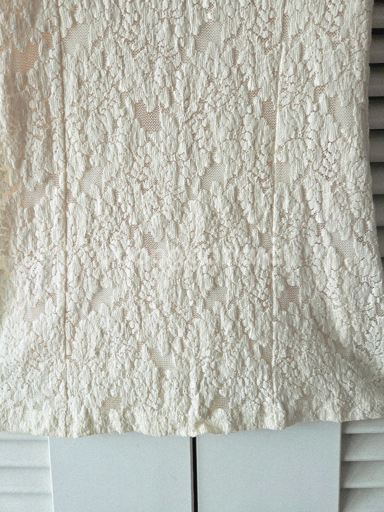 다바걸 여름 반팔 레이스 초슬림라인 블라우스(백아이보--1