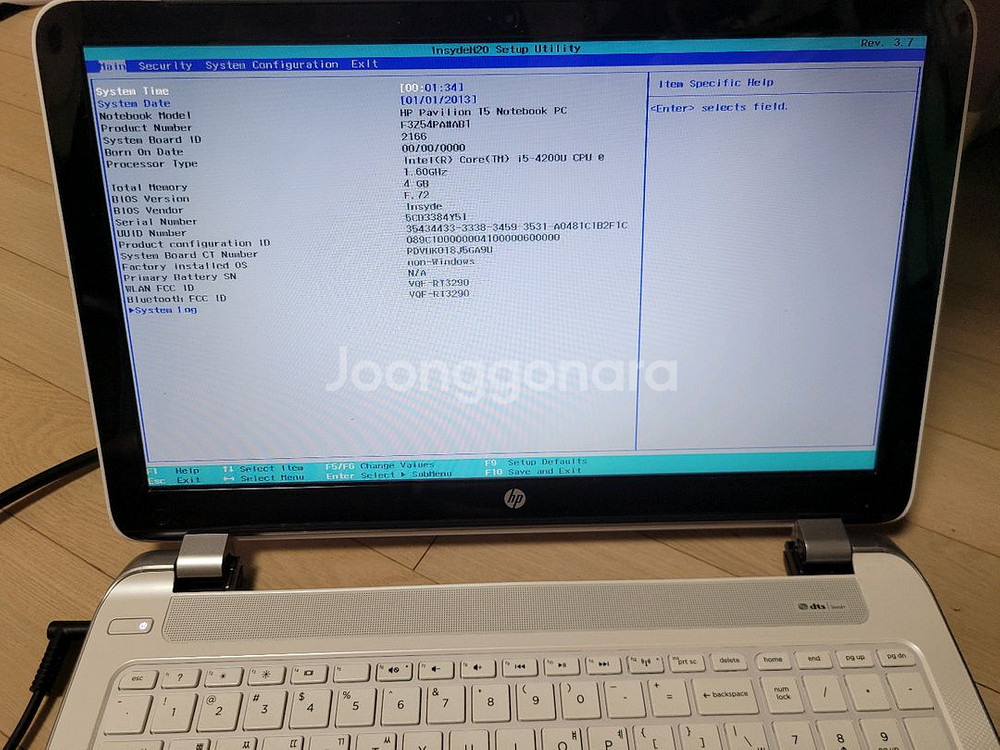 hp노트북 부품용 i5 4세대 램 2g 2개--0