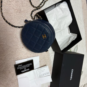 샤넬 동그리 탬버린백 네이비