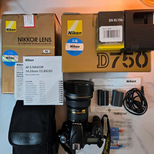 니콘 D750 + 니콘 14-24 초광각렌즈 정품 풀박