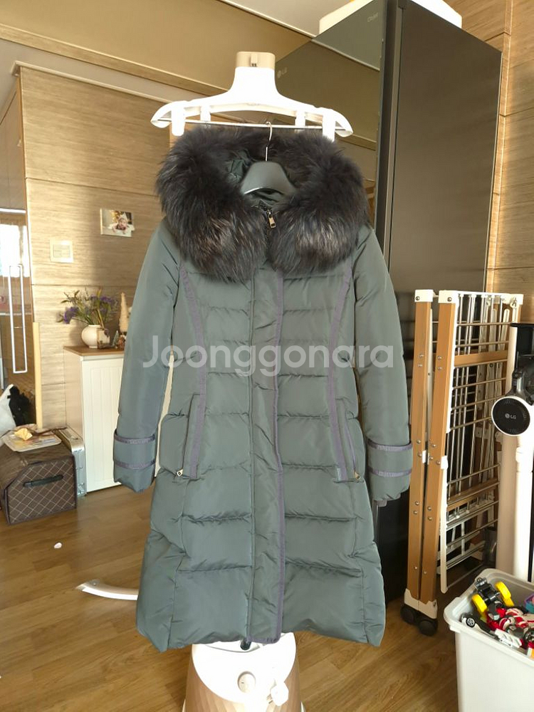 빈폴 라쿤퍼 패딩 코트 55~66--0