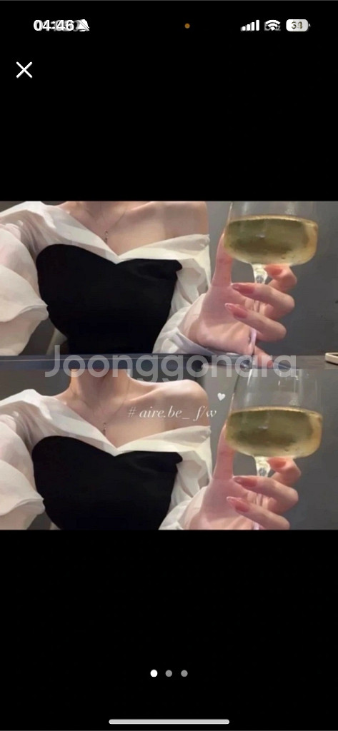 입의류 새상품 배색 시스루 블라우스 투웨이 오프숄더로도--0