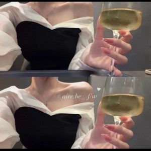 입의류 새상품 배색 시스루 블라우스 투웨이 오프숄더로도