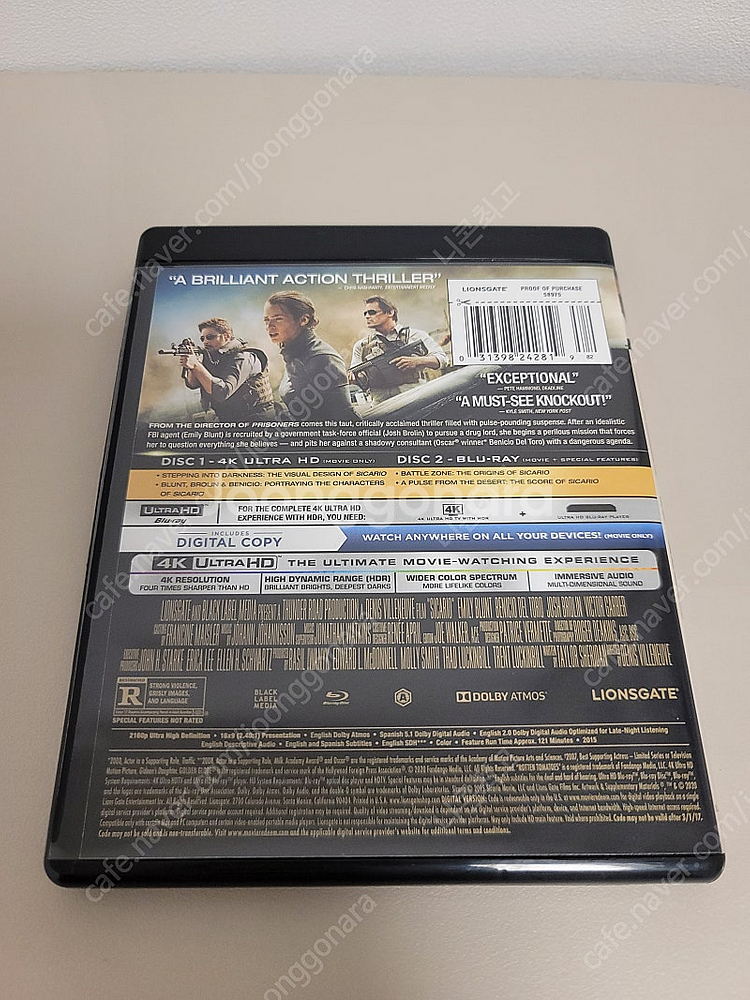 [4K 블루레이] 시카리오 (한글자막X) 팝니다.(택포--1